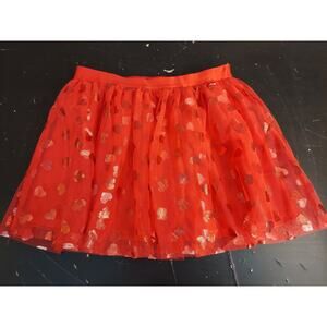 Valentines Skirt Girls Sz 7-8 Red Hearts Holiday N